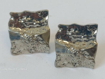 Modernist Rigaux France Ohrclips  Designer Clips Versilbert