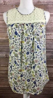 M&S Mark and Spencer Collection NWT Womens Sleeveless Lace Blouse 10 Floral P4