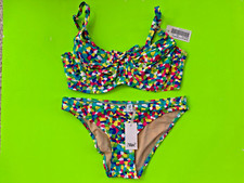 New Pour Moi Geometrical Underwire Bikini Top 34FF or 36F Size 8 or 10 bottom