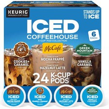 ICED Coffeehouse Variety Pack Medium Roast K-Cup Coffee Pods, 24 count