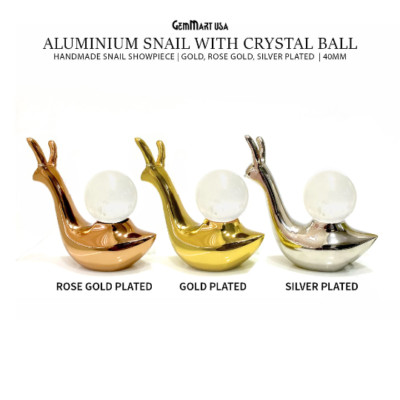 Snail Sphere Stand Crystal Ball Metal Snail Figurine Stand Slug Reiki Ball Stand