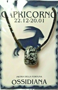 Collana Ossidiana Ciondolo Pietra Della Fortuna Capricorno Cristalloterapia Ebay