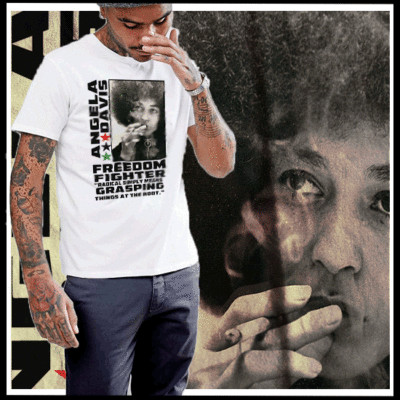 Black History Month Angela Davis T-Shirt Marcus Garvey Kemetic Stay Woke KOS