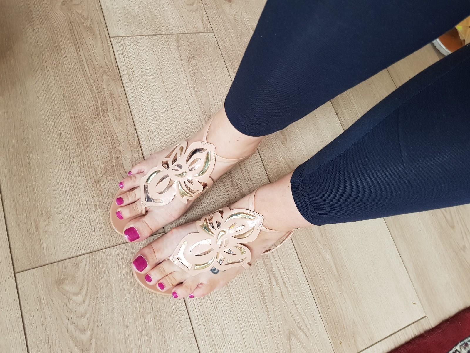 Aldo nude beige unusual flat sandals with gold flower detail uk6 / 39 | eBay