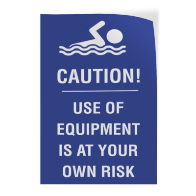 Vertical Vinyl Stickers Caution! Use of Equipment Is at Your Own Risk Industrial