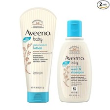 Combo pack Aveeno Baby Daily Moisture Lotion 227g Wash and Shampoo 100ml