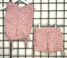 NEW NWT Pink/White/Green 2PC Bubble Top-Shirt/Short SET Andrew Audrey - 4/5Y