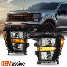 For 2021-2023 Ford F150 Pickup Halogen Type Headlight Headlamp Driver-Passenger
