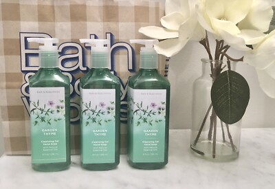 New BATH & BODY WORKS GENTLE CLEANSING HAND SOAP Gel Garden Thyme X3 Lot Of 3
