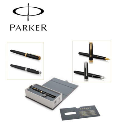 PARKER Sonnet Matte Black Fountain Pen GT/CT | eBay