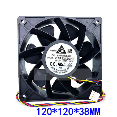 QFR1212GHE Kühlerlüfter Kühler Ersatzlüfter 12CM 12V 2.7A für Antminer S7/S9