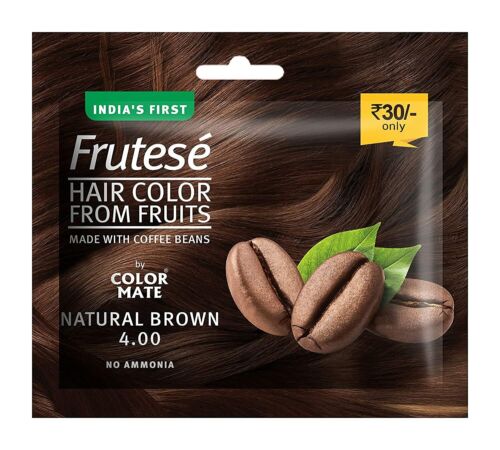 Hair Color From Fruits Natural Brown with Coffee Beans (40ml Sachet) Pack  of 12 | eBay