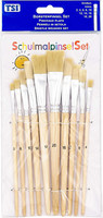 Tsi Borstenpinsel-Set 10-Teilig (GrößEn 2,4,6,8,10,12,14,16,18 Und 20), Schaft N