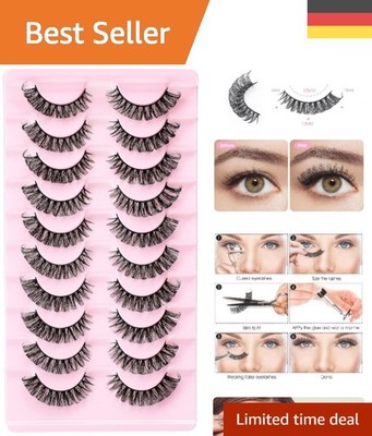 Natürliche 10 Paar Wimpern - 8D Flauschige False Eyelashes für Glamouröse Looks