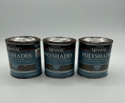 Lot of 3 Minwax Polyshades Gloss Slate Stain & Polyurethane 8 oz
