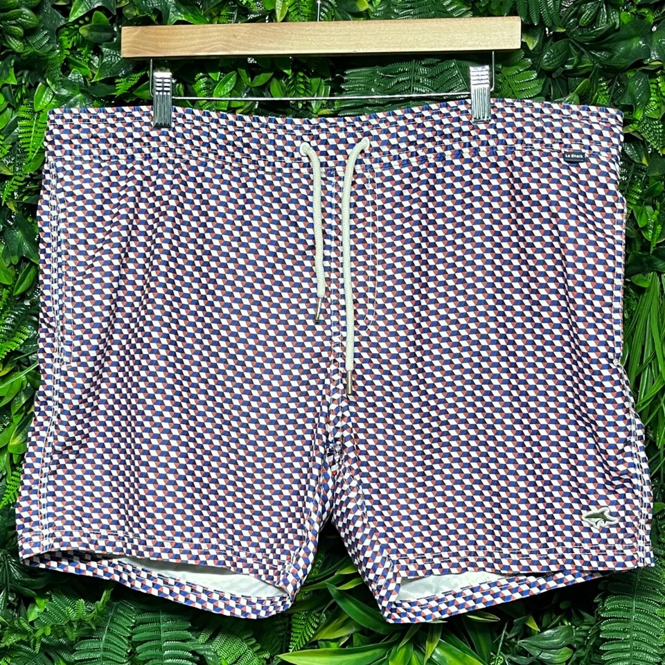 Bañador Le Shark Hombre Grande Rojo Azul Estampado Geométrico Pantalones Cortos Secado Rápido 2913 Foto 2 de 4