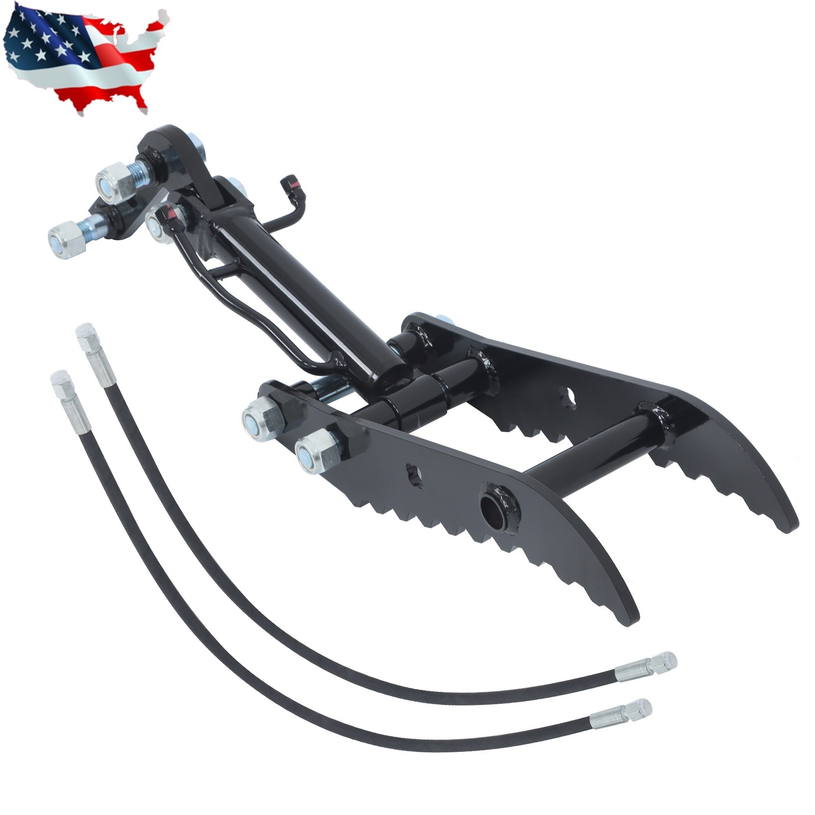 Hydraulic Thumb Clip Mini Excavator Digger Attachment With Hydraulic Hoses