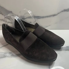 Stuart Weitzman | FLAW Women's Brown Suede Slip On Wedge Comfort Loafers Sz 11