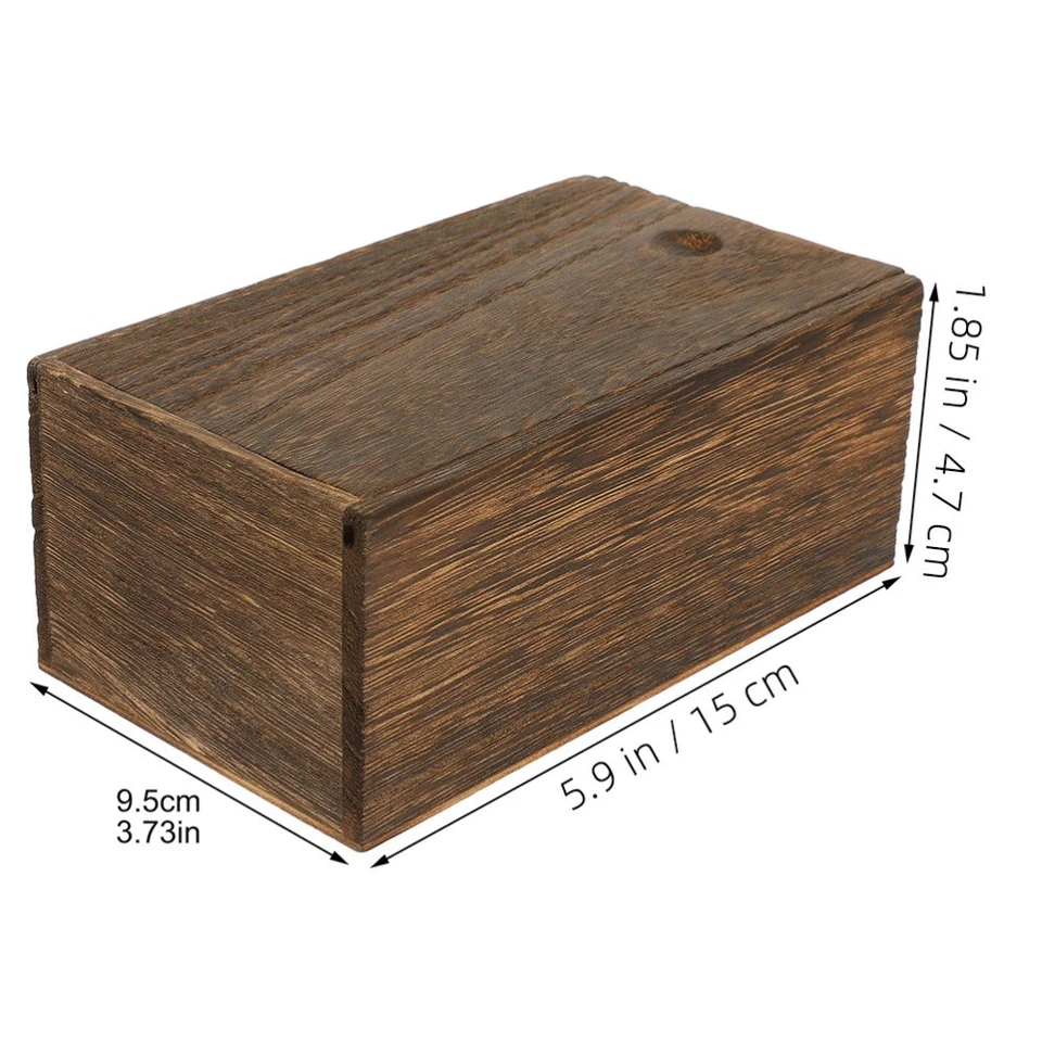 2 Pcs Small Container Desktop Storage Box Wood Packing Organizer - Image 3 of 4