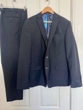 Ted baker Black wool suit 46R jacket 40S trousers 2 Piece Excellent Condition
