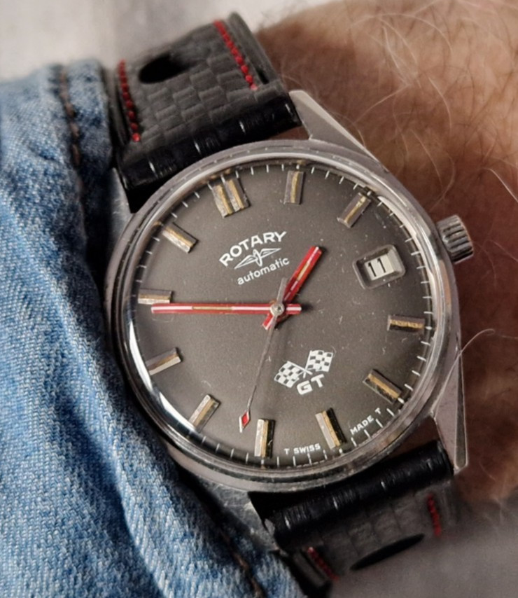 SMART CLASSIC 1960's ROTARY GT DRIVERS RACING RALLY ALL STEEL AUTOMATIC WATCH