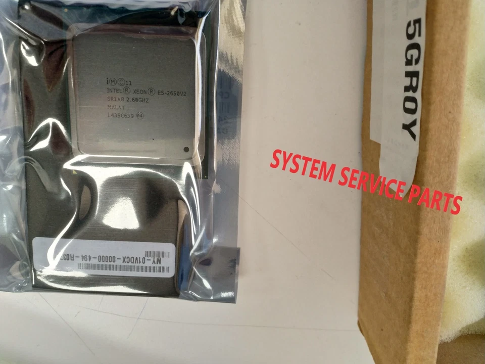 GENUINE DELL Intel Xeon CPU PROCESSOR E5-2650V2 SR1A8 20MB 2.6GHz 5GR0Y 35VPD - Image 2 of 2