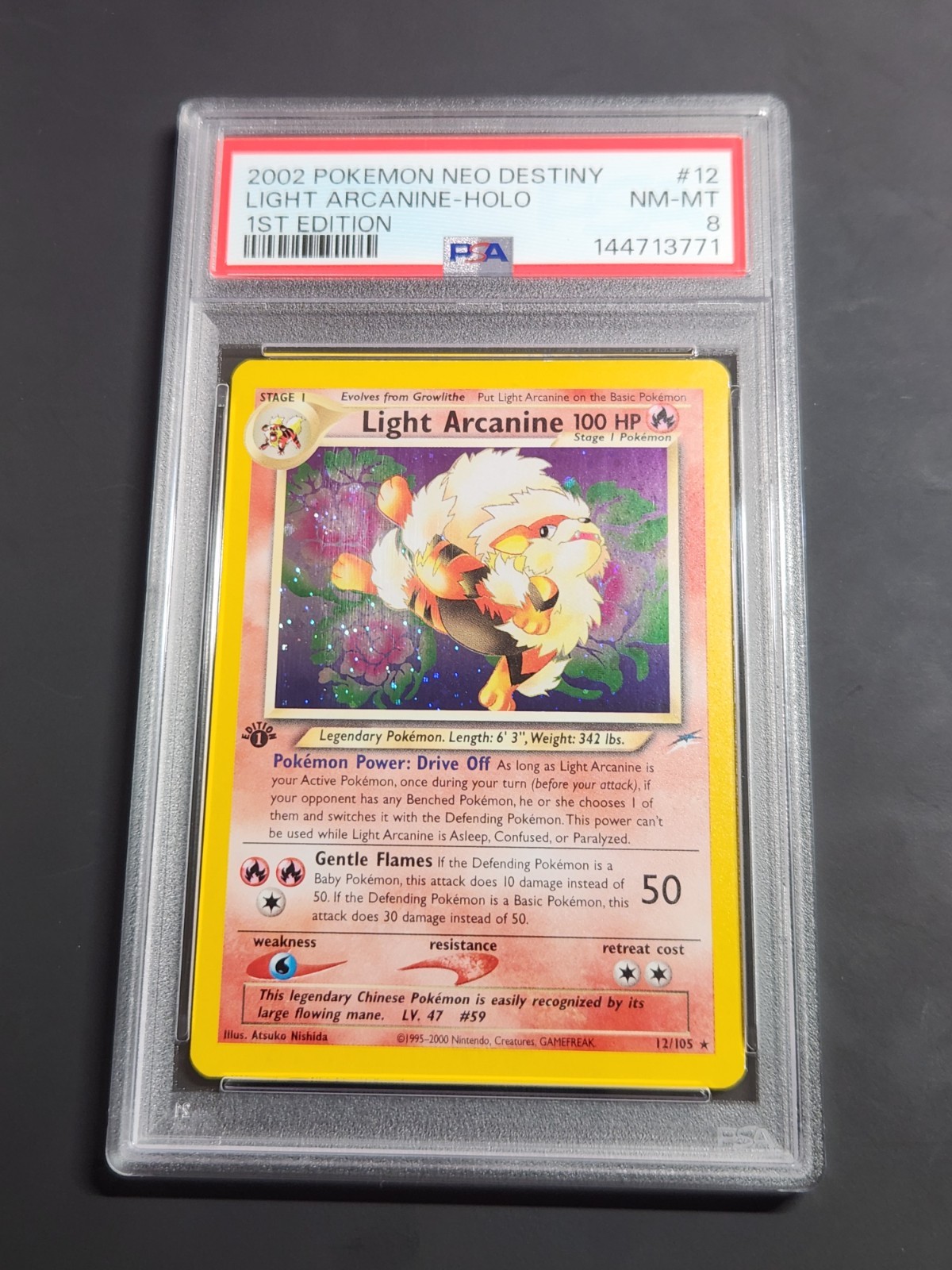 Psa 8 1st Edition Light Arcanine Neo Destiny #12