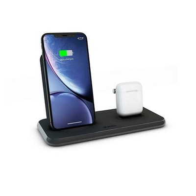 Zens Aluminium Stand + Dock Induktions-Ladegerät 2000 mA Apple schwarz Neuwertig