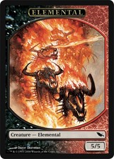 [1x] Elemental Token - Black/Red Slight Play, English Shadowmoor MTG Magic