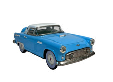 Vintage Ford Thunderbird Carolina Blue Hard Top Tinplate Friction Car Japan