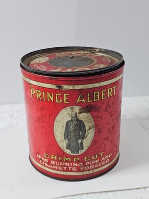 VTG Prince Albert Tobacco Tin 1lb Empty Canister 8c OFF Promo Lid RJ Reynolds