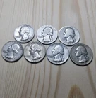 Lot Of 7 Silver Washington Quarters 90% Constitutional Decent 1.75 Face Value