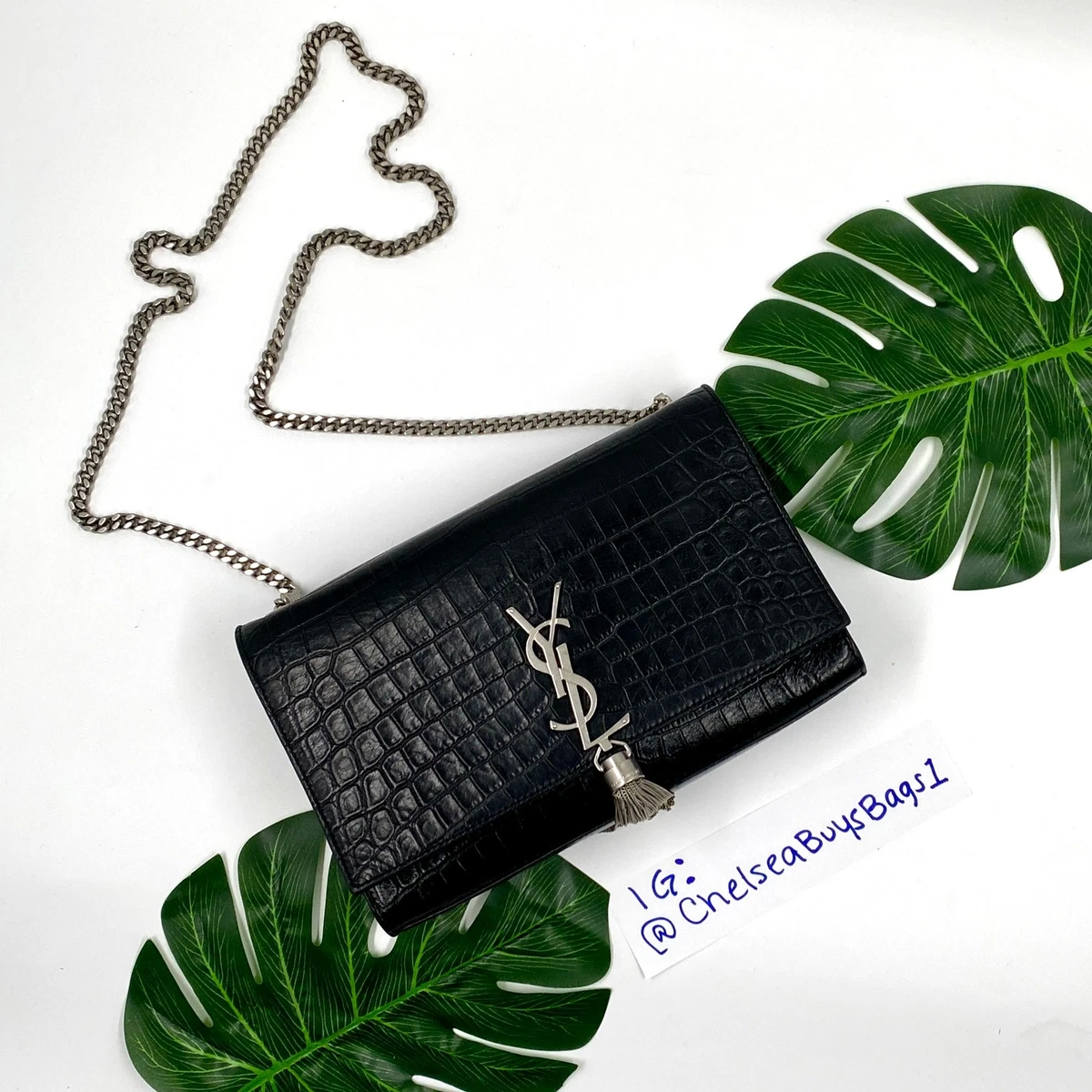 25+ Saint Laurent Leather Exterior Silver Bags & Handbags for