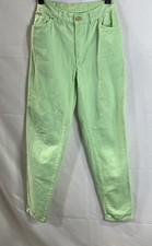 Escada Women's Vintage 90s Light Green ONE High Rise Tapered Jeans Size 36
