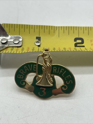 U.S. Military 3rd Armored Cavalry DI DUI Pin Clutch Crest BRAVE RIFLES ...
