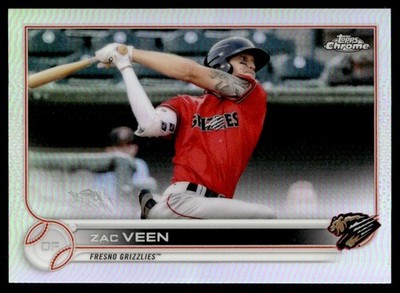 2022 Topps Pro Debut Chrome Refractor Zac Veen Rookie 91/99 Fresno Grizzlies