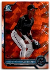2022 Bowman Sapphire Edition Orange Jose Salas 11/50 Miami Marlins #BCP-30