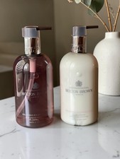 Molton Brown Delicious Rhubarb Rose Luxury Hand Wash Lotion Duo 10oz