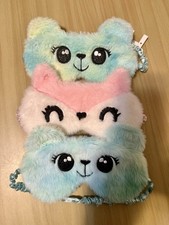 NWT 3 Pieces Sleep Mask for Kids, Girls Plush Sleeping Eye Cover Soft Blindfold