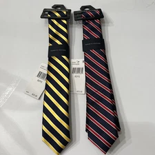 NWT Boys Tommy Hilfiger Neck Ties 2 Included 48” Long Total Length