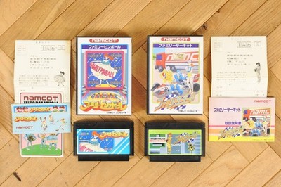 Family Pinball & Family Circuit Nintendo Famicom 1989 with Original Case, Tested