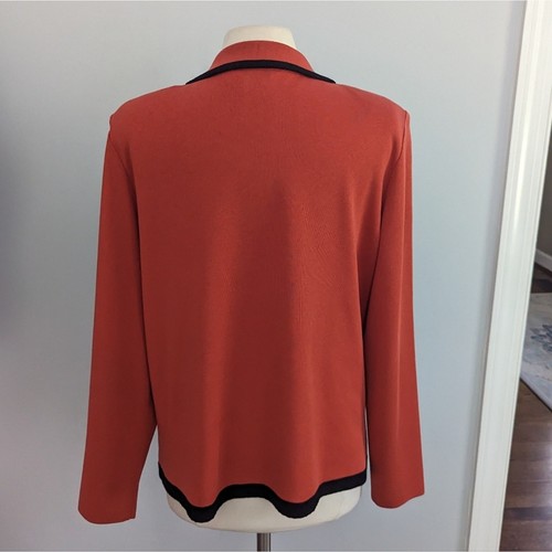 Damen Exclusively Misook Orange Koralle Schwarz Jacke Blazer XL Business - Bild 2 von 5