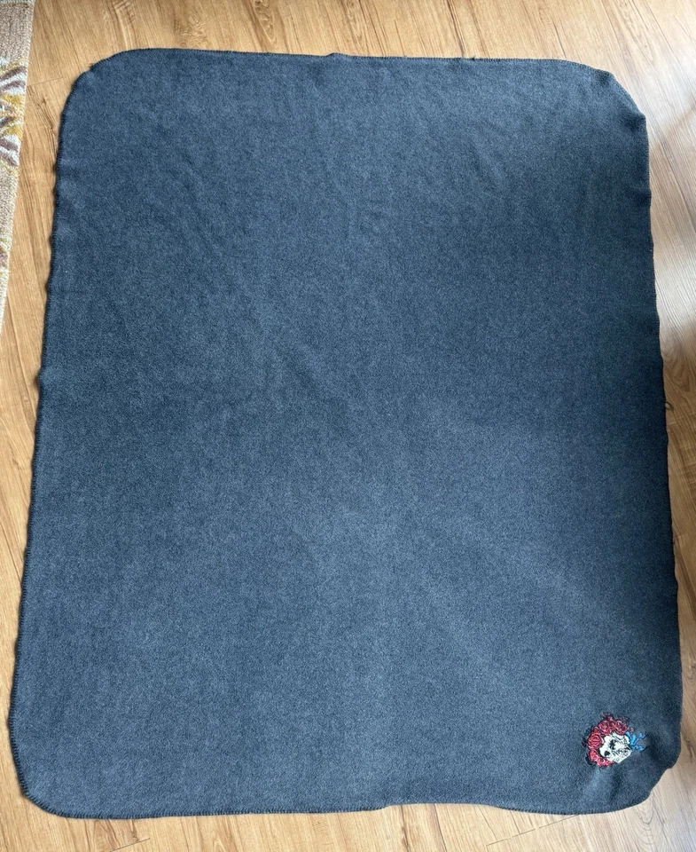 Grateful Dead Touch of Grey Fleece Blanket Throw Skull & Roses Embroidered  - Image 3 of 3
