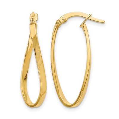26 mm 10 Karat Gelbgold Twist Creolen