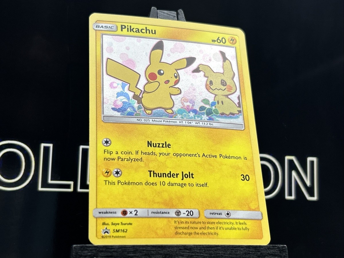 Pikachu & Mimikyu 2019 Sun and Moon Black Star Holo Promo SM162