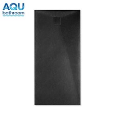 AQU Bathroom Shower Tray Square/Rectangle Black Walk In Shower Base 11 Sizes