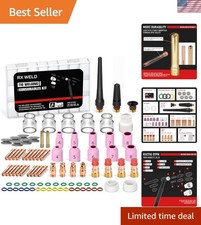 87 PCS TIG Welding Torch Kit with 12 Cups for WP-17/18/26 - Lightweight Pink