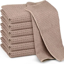 6 Pack Microfiber Cleaning Cloths 12x12 Khaki Quick Dry Lint Free