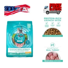 Purina ONE Sensitive Stomach, Sensitive Skin, Natural Dry Cat Food, 22 lb. Bag