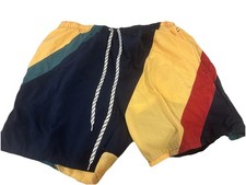 90 s Nautica Colorful Colorblock Swim Trunks Swim Shorts Bathing Suit Mens Sz L